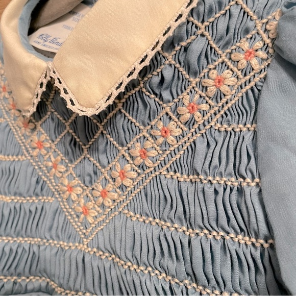 Vintage Dress POLLY FLINDERS Smocked Toddler Size 2T Hand Embroidery  Smocking - Picture 6 of 9